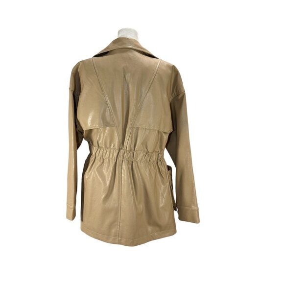 Beige Faux Leather Utility Jacket – Noize Size M - Picture 7 of 7